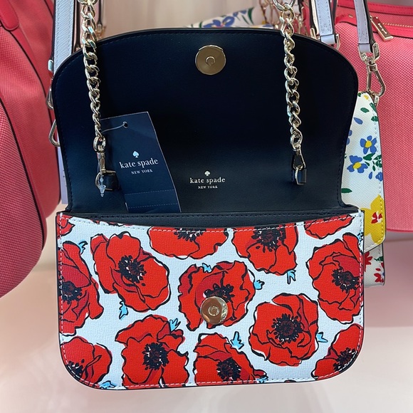Kate Spade Kristi Poppy Printed Flap Crossbody 
Cream Multi NWT - Picture 9 of 16